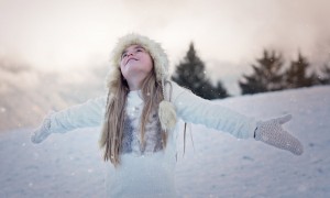 雪、外人、女児